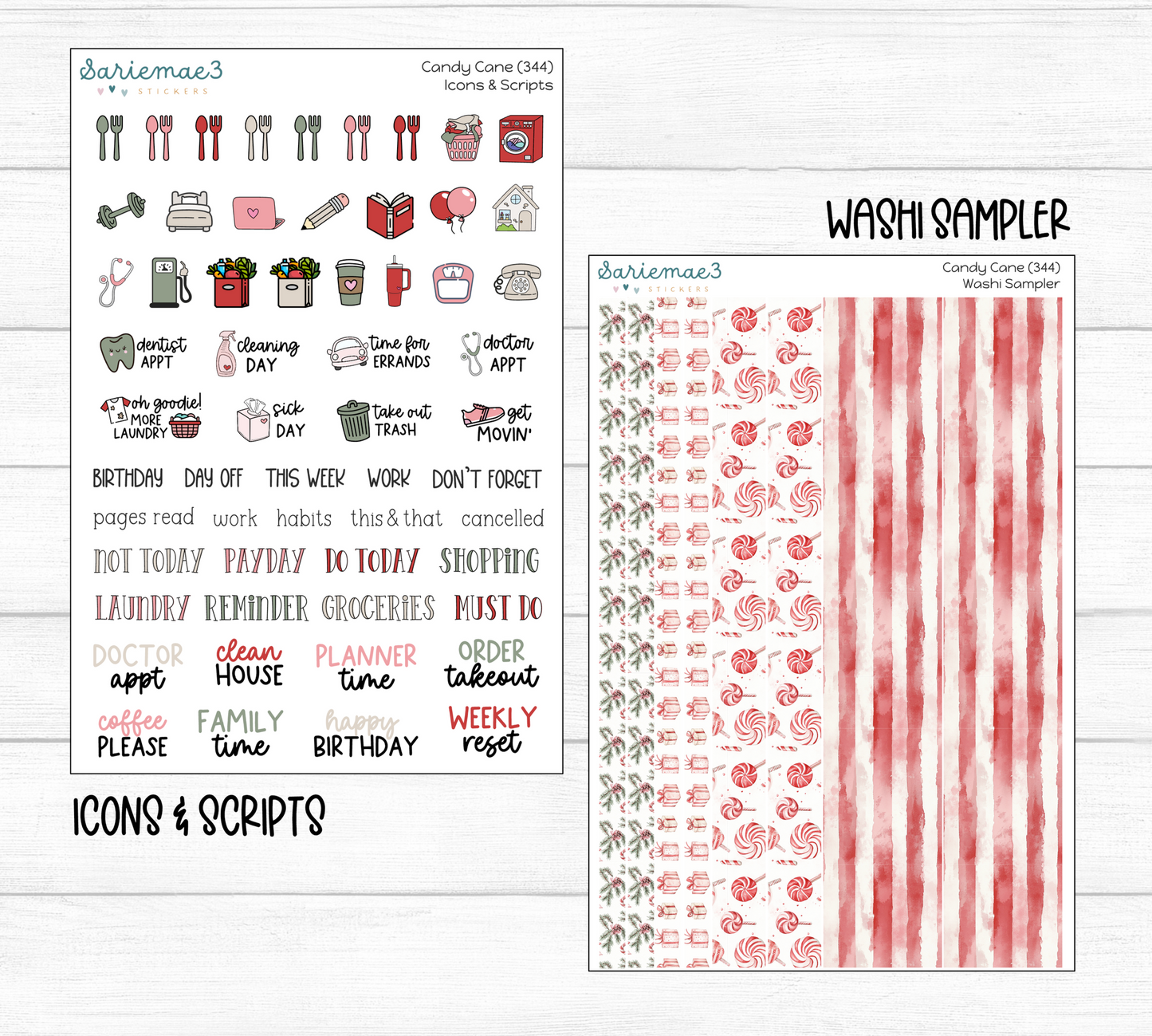 Weekly Kit Add Ons, Candy Cane, Kit 344