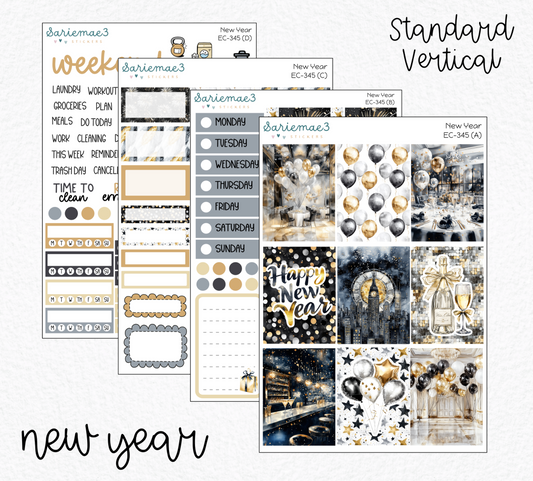 Vertical Weekly Kit, New Year, V-345