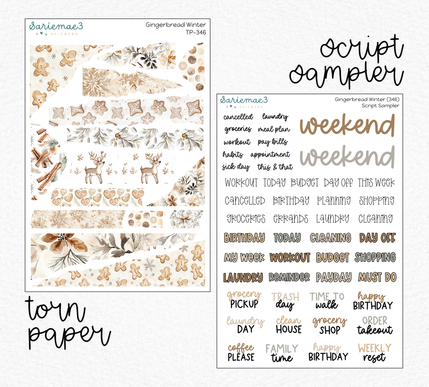 Weekly Kit Add Ons, Gingerbread Winter, Kit 346