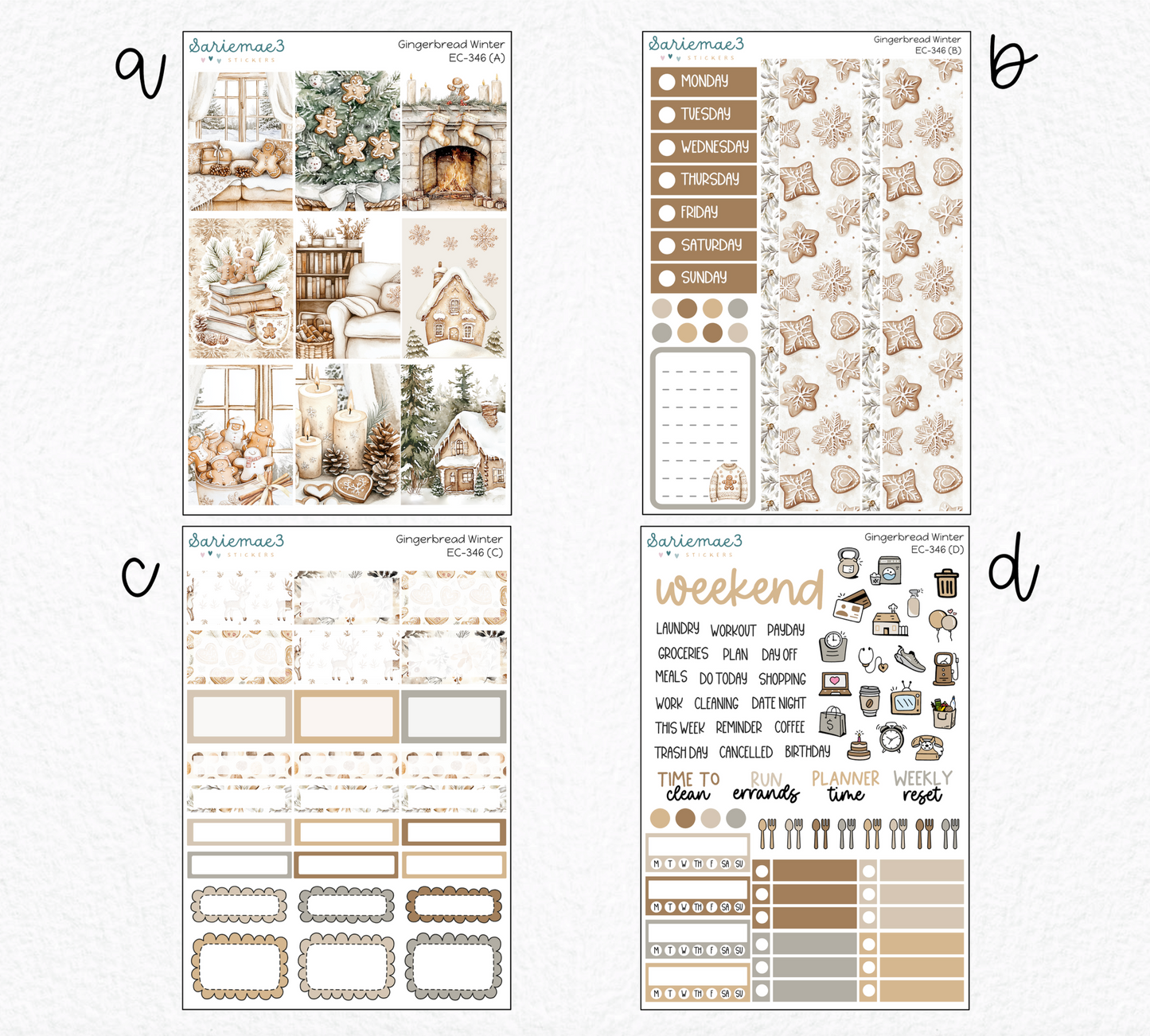 Vertical Weekly Kit, Gingerbread Winter, V-346