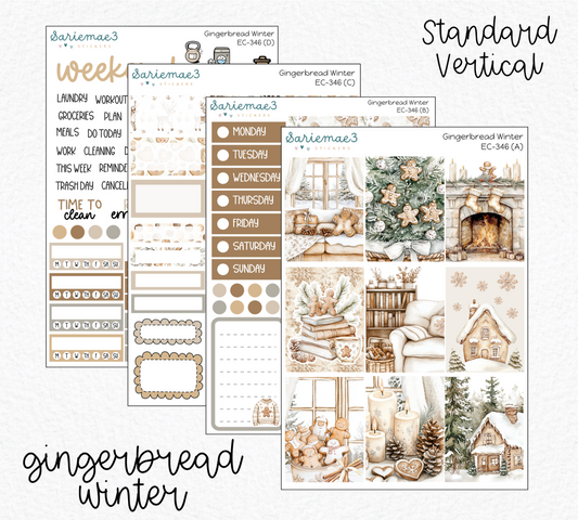 Vertical Weekly Kit, Gingerbread Winter, V-346