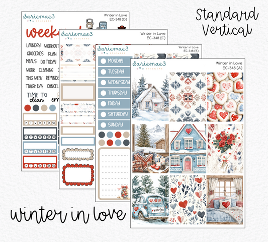 Vertical Weekly Kit, Winter in Love, V-348