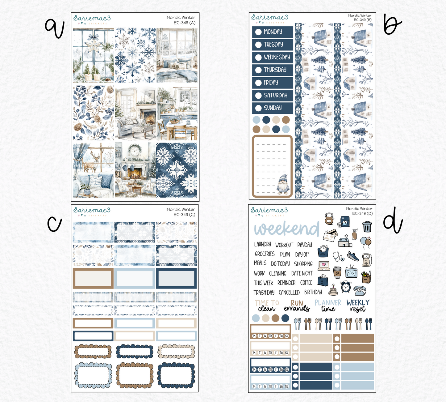 Vertical Weekly Kit, Nordic Winter, V-349