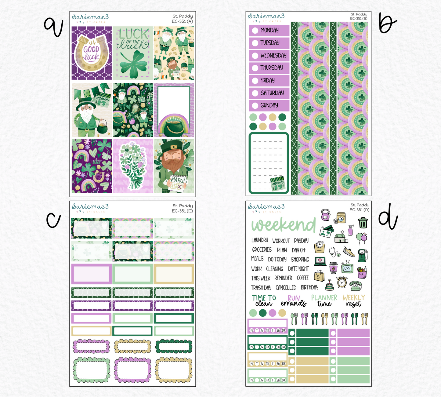 Vertical Weekly Kit, St. Paddy, V-351