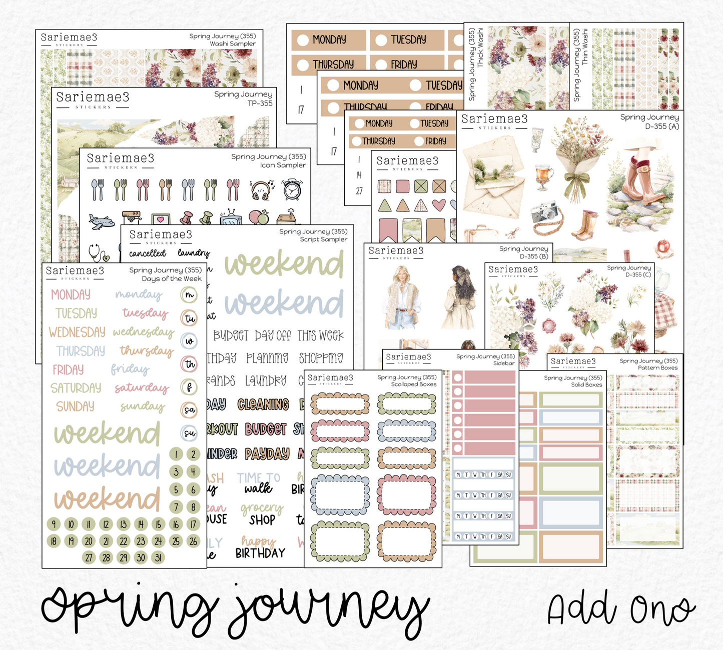 Weekly Kit Add Ons, Spring Journey, Kit 355