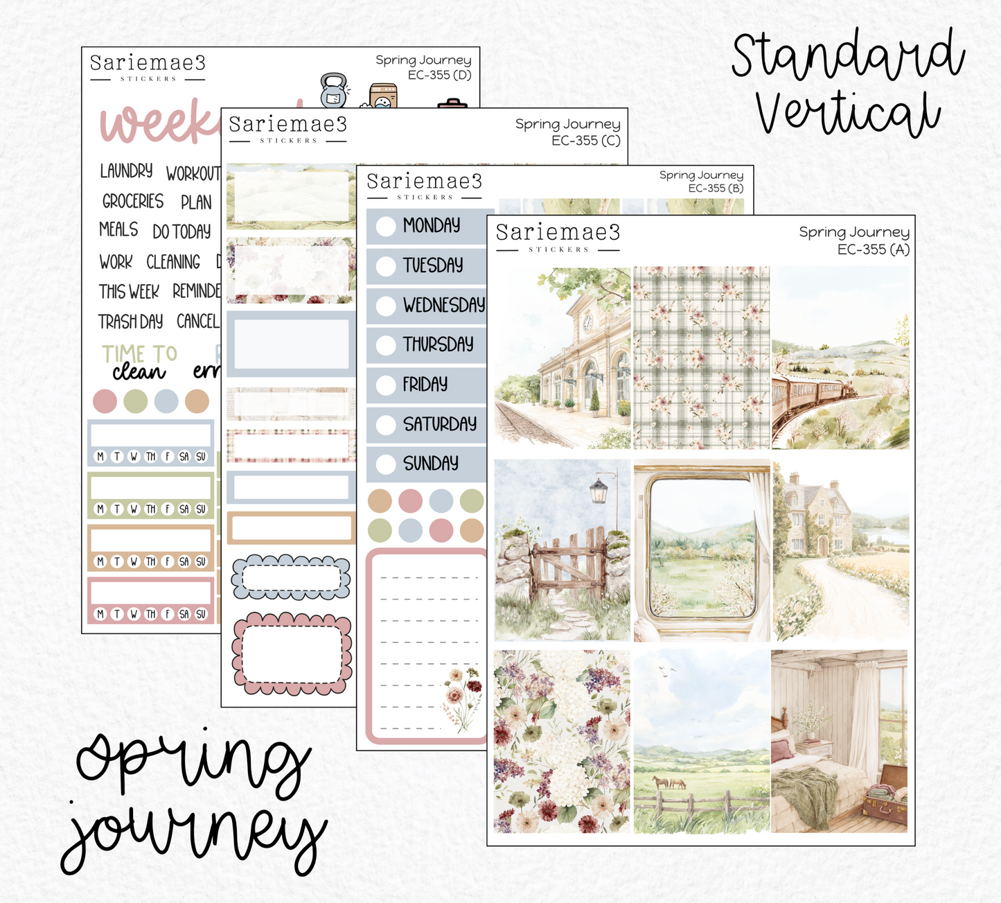 Vertical Weekly Kit, Spring Journey, V-355