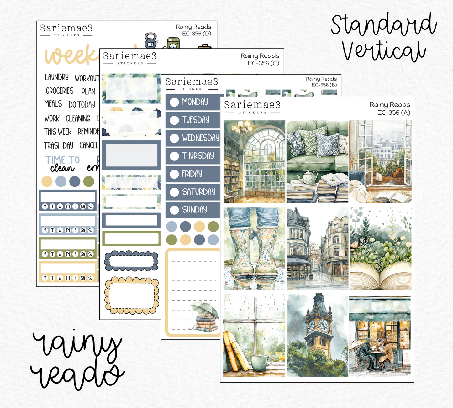 Vertical Weekly Kit, Rainy Reads, V-356