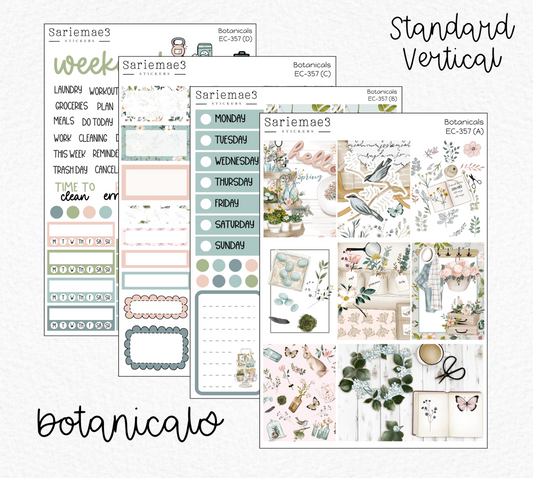 Vertical Weekly Kit, Botanicals, V-357