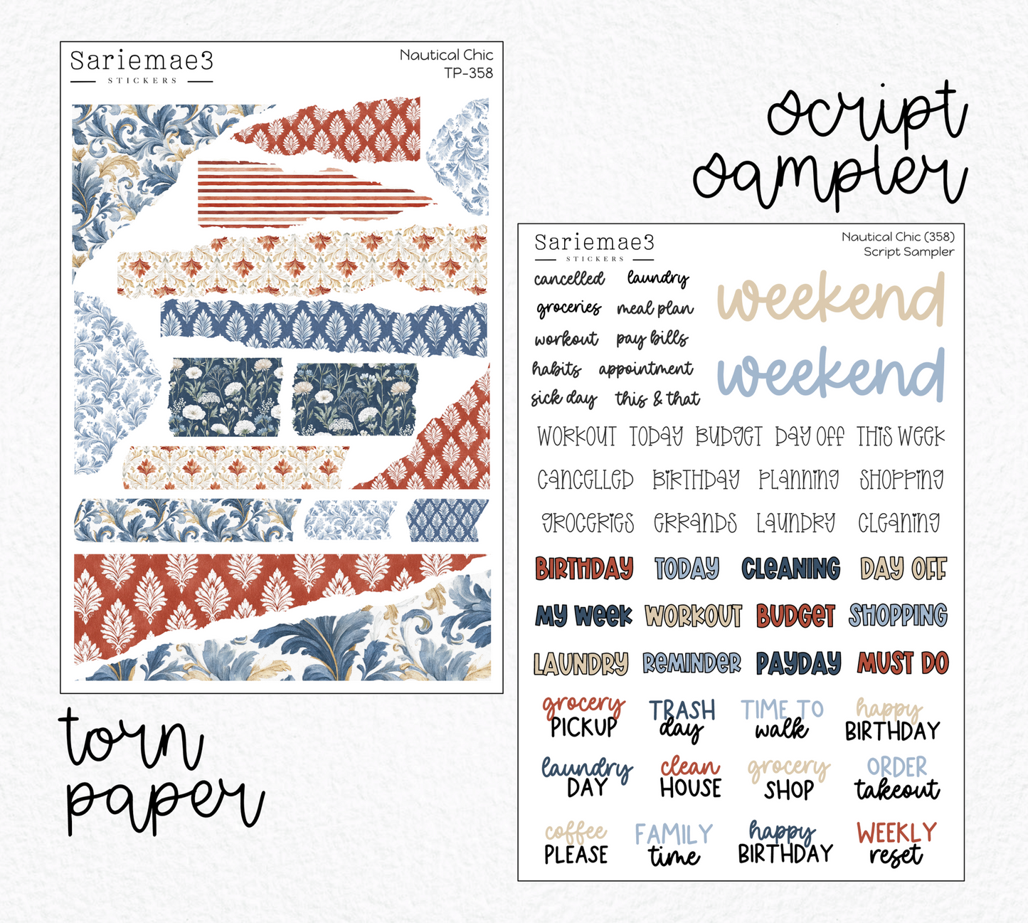 Weekly Kit Add Ons, Nautical Chic, Kit 358