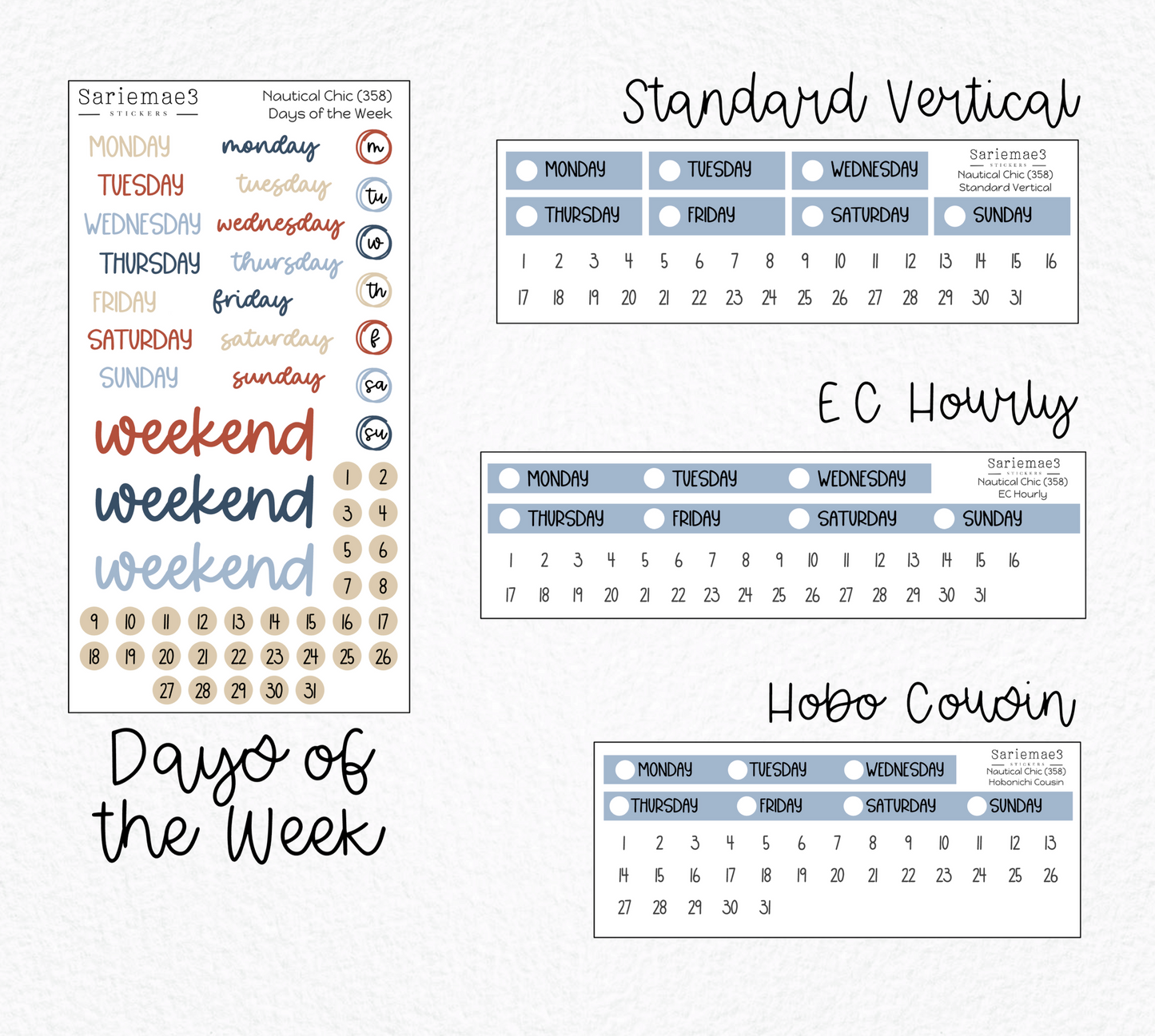 Weekly Kit Add Ons, Nautical Chic, Kit 358