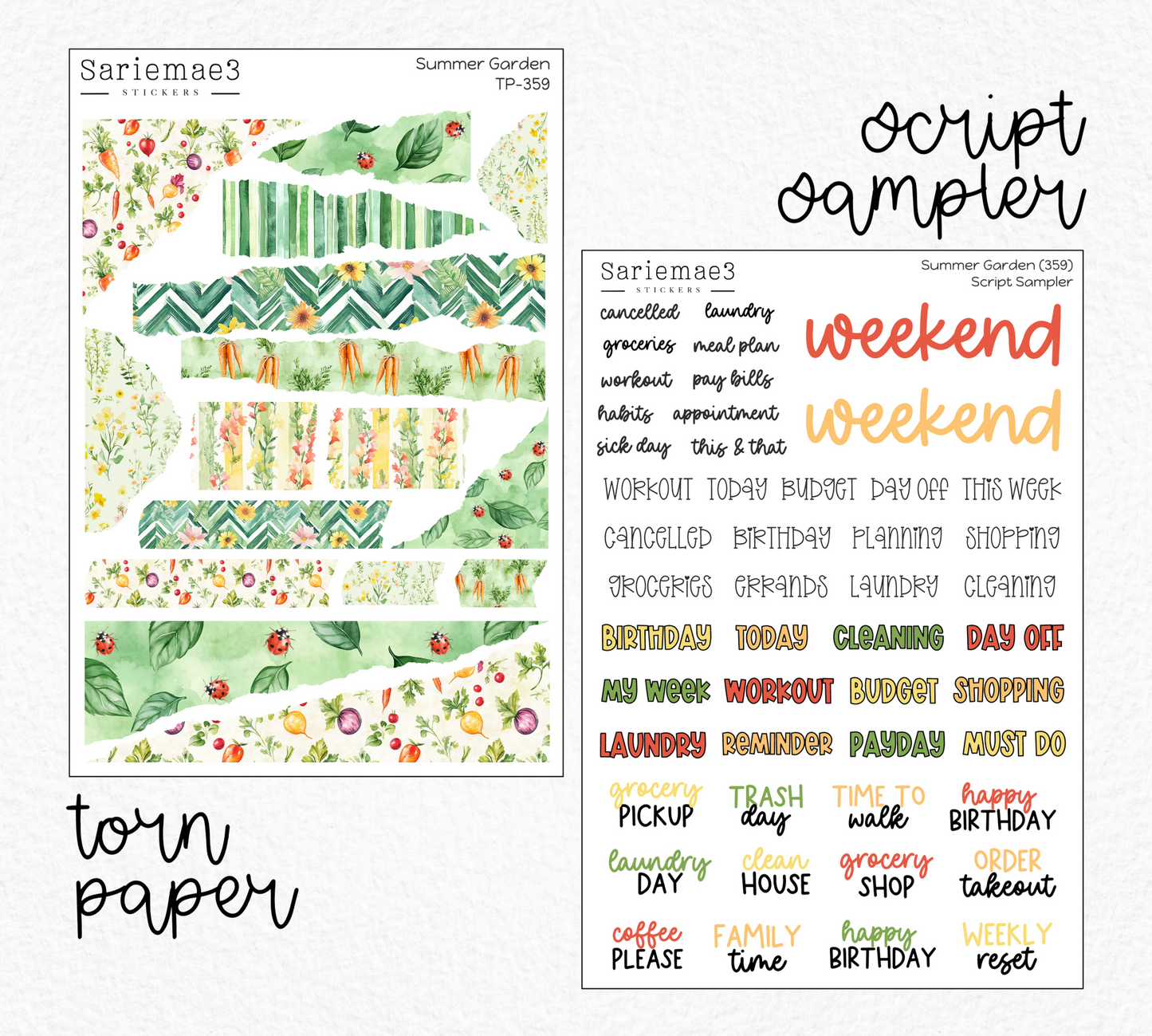 Weekly Kit Add Ons, Summer Garden, Kit 359