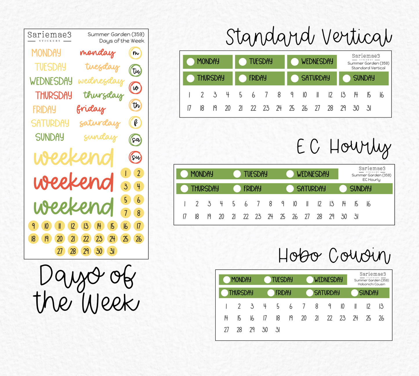 Weekly Kit Add Ons, Summer Garden, Kit 359