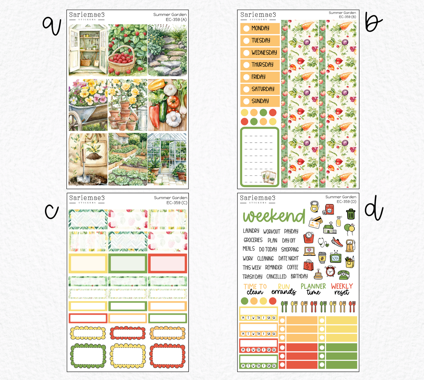 Vertical Weekly Kit, Summer Garden, V-359