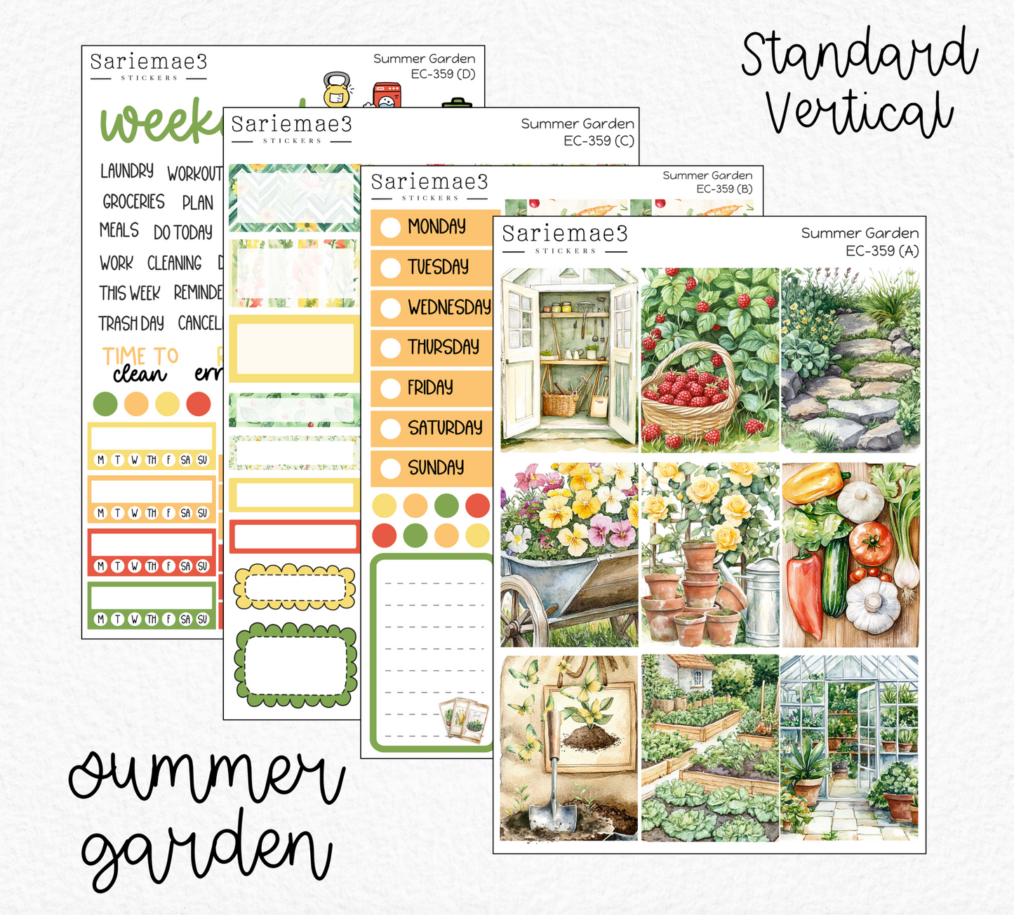 Vertical Weekly Kit, Summer Garden, V-359