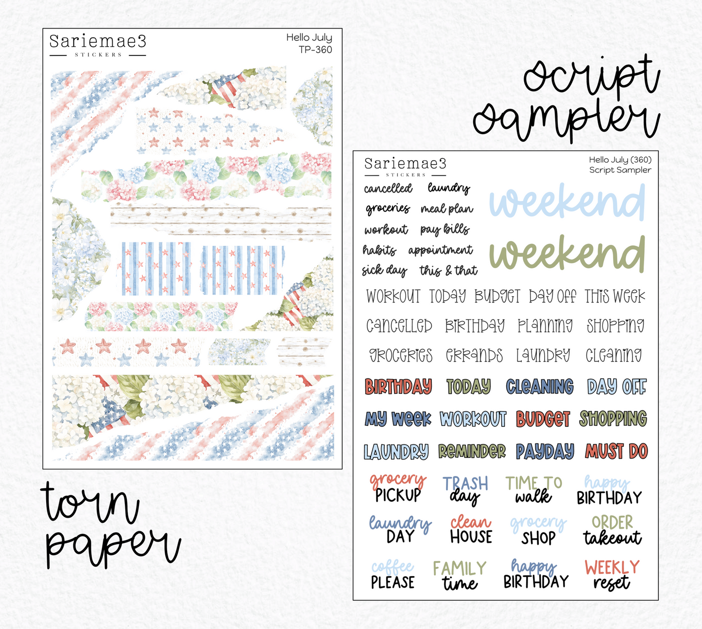 Weekly Kit Add Ons, Hello July, Kit 360