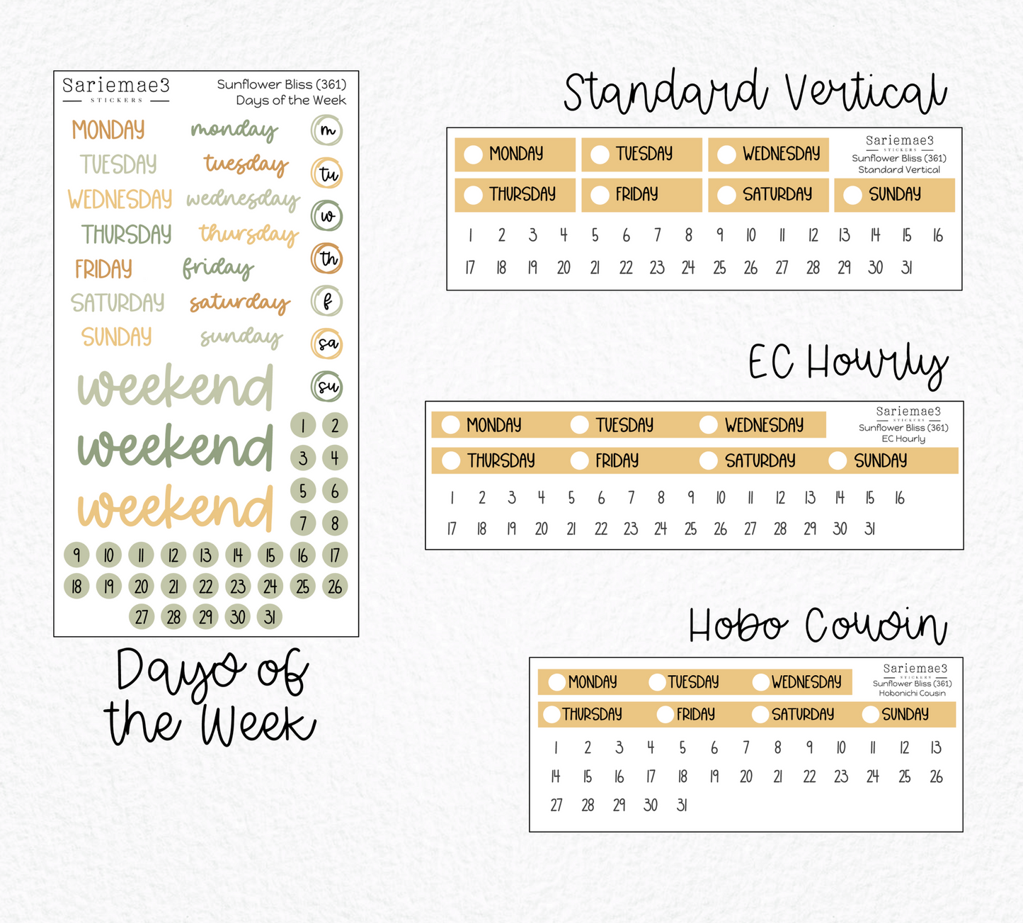 Weekly Kit Add Ons, Sunflower Bliss, Kit 361