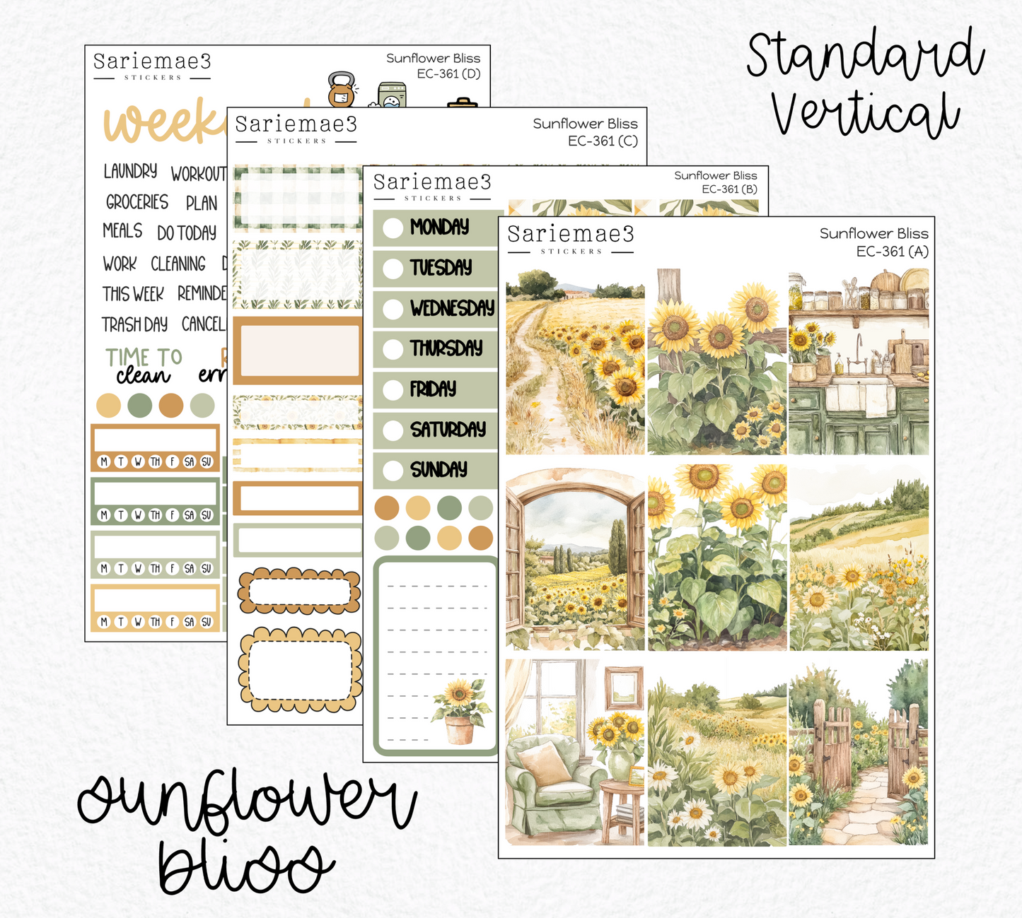 Vertical Weekly Kit, Sunflower Bliss, V-361