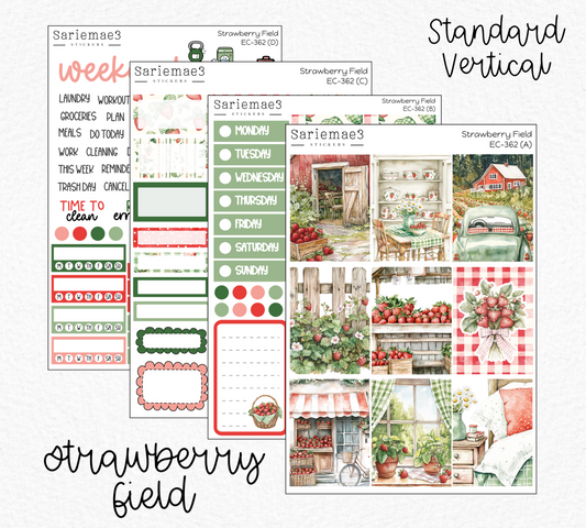 Vertical Weekly Kit, Strawberry Field, V-362