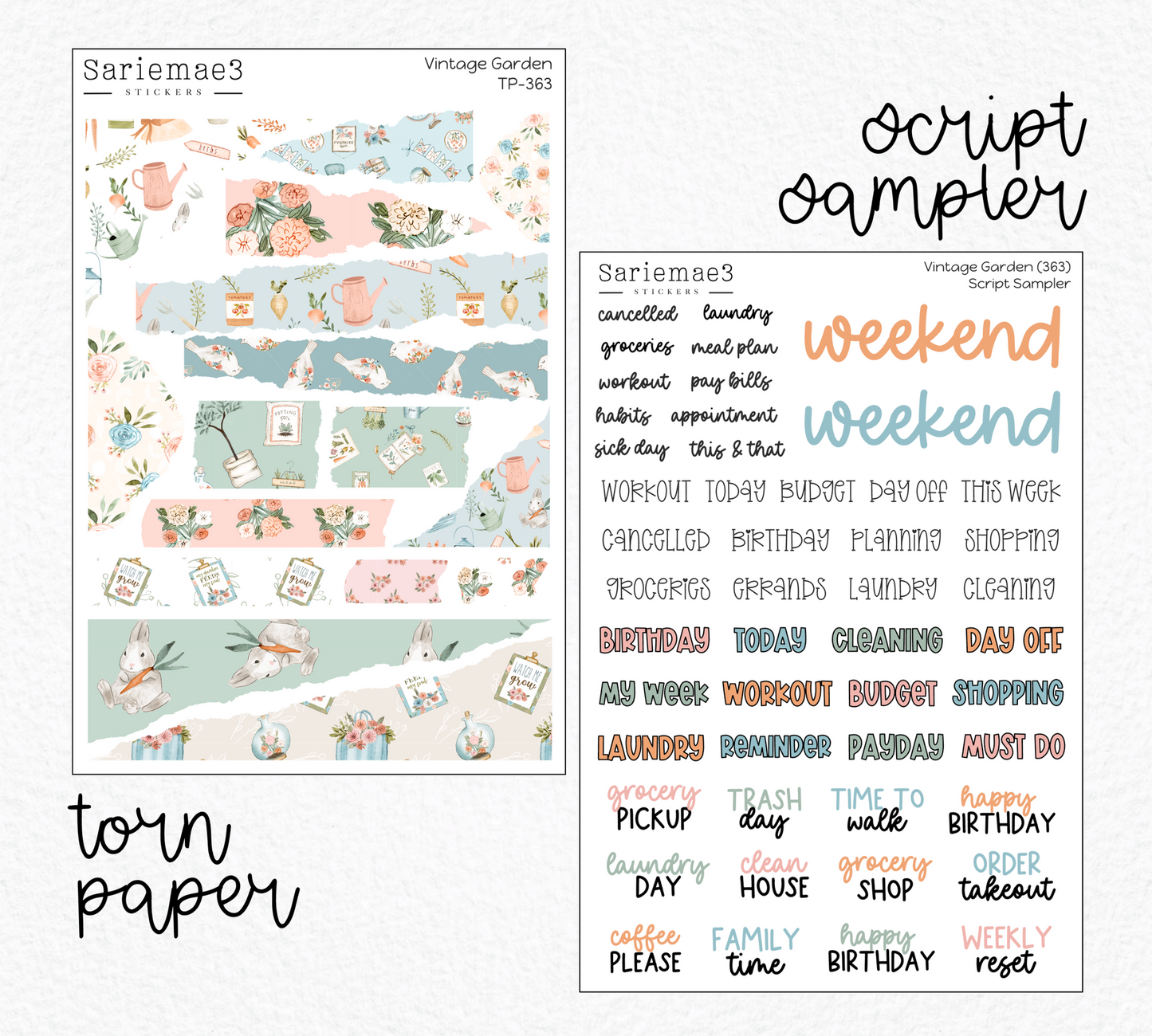 Weekly Kit Add Ons, Vintage Garden, Kit 363
