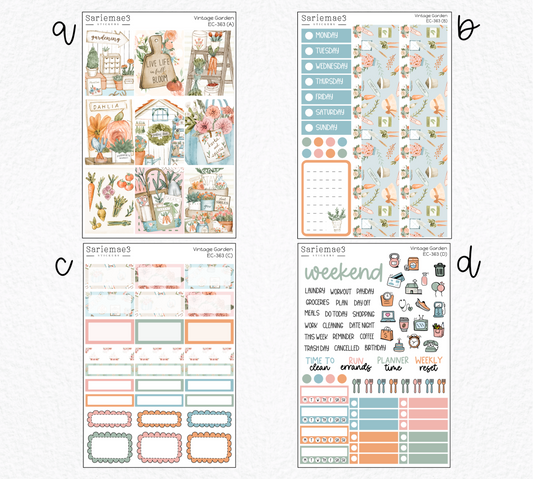 Vertical Weekly Kit, Vintage Garden, V-363