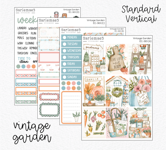 Vertical Weekly Kit, Vintage Garden, V-363