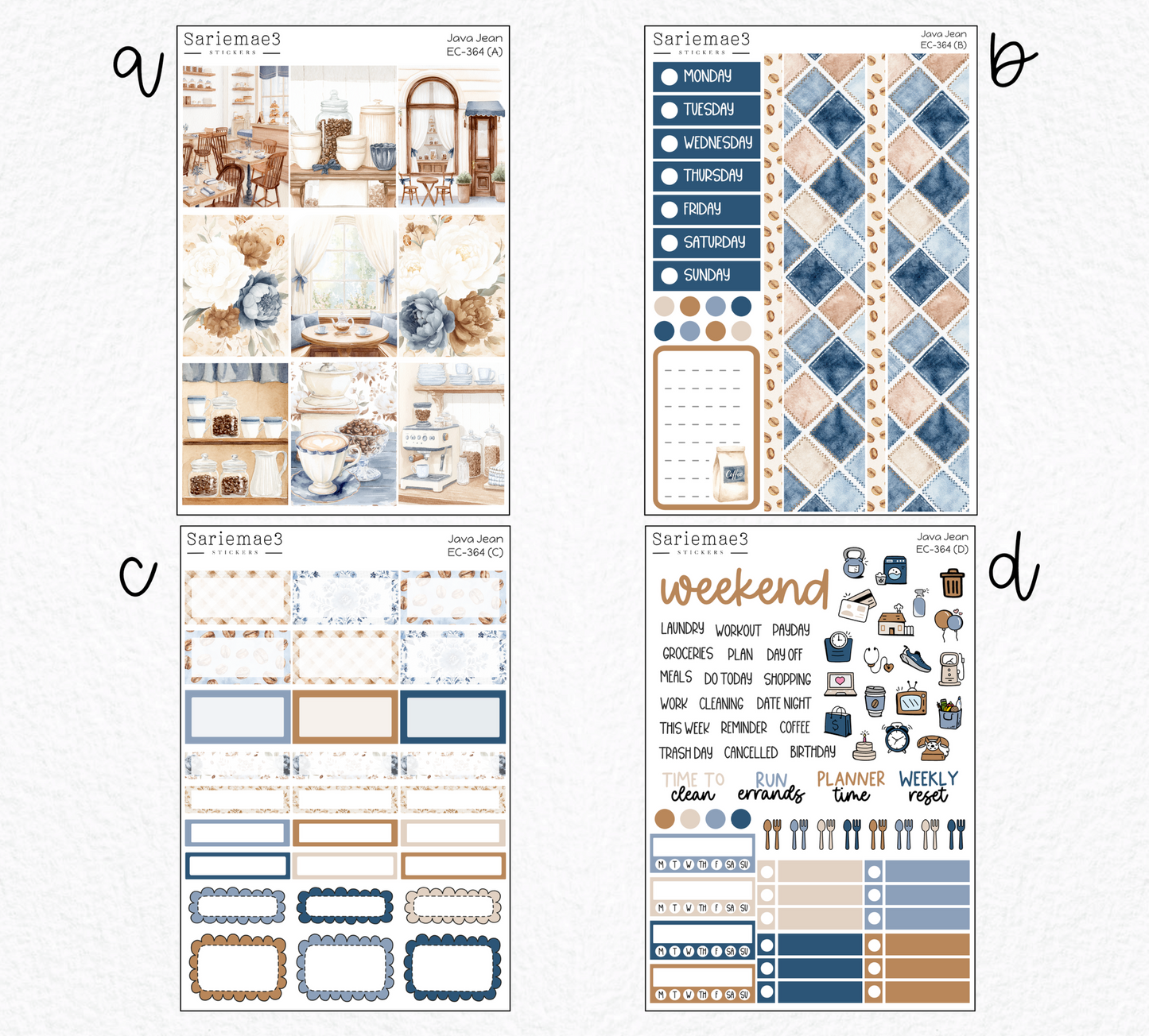 Vertical Weekly Kit, Java Jean, V-364