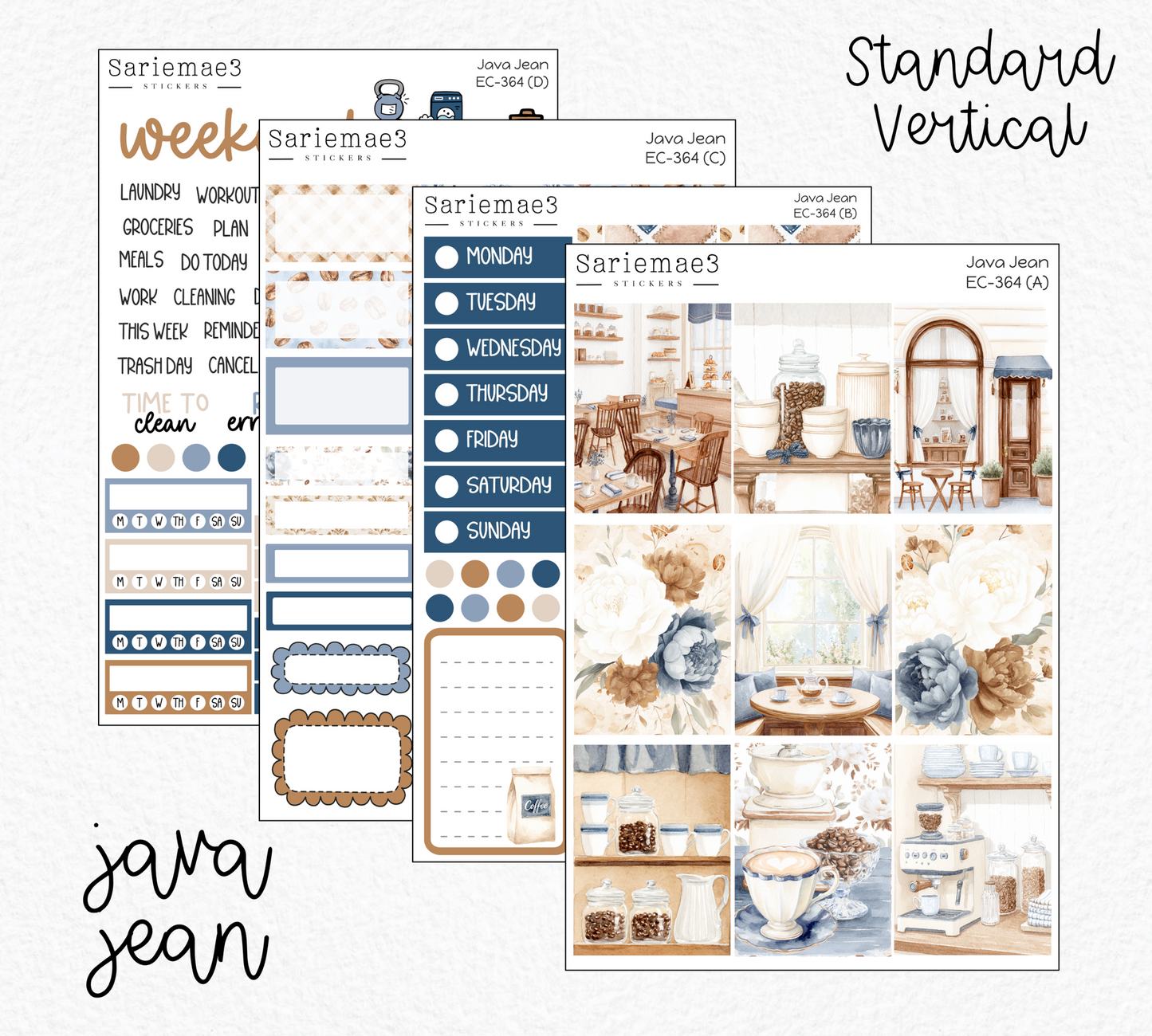 Vertical Weekly Kit, Java Jean, V-364