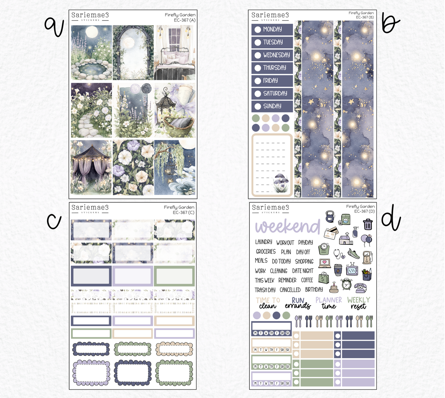 Vertical Weekly Kit, Firefly Garden, V-367