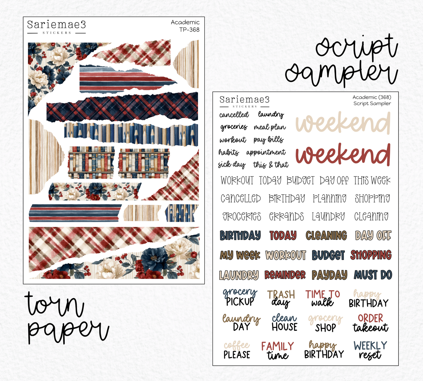 Weekly Kit Add Ons, Academic, Kit 368