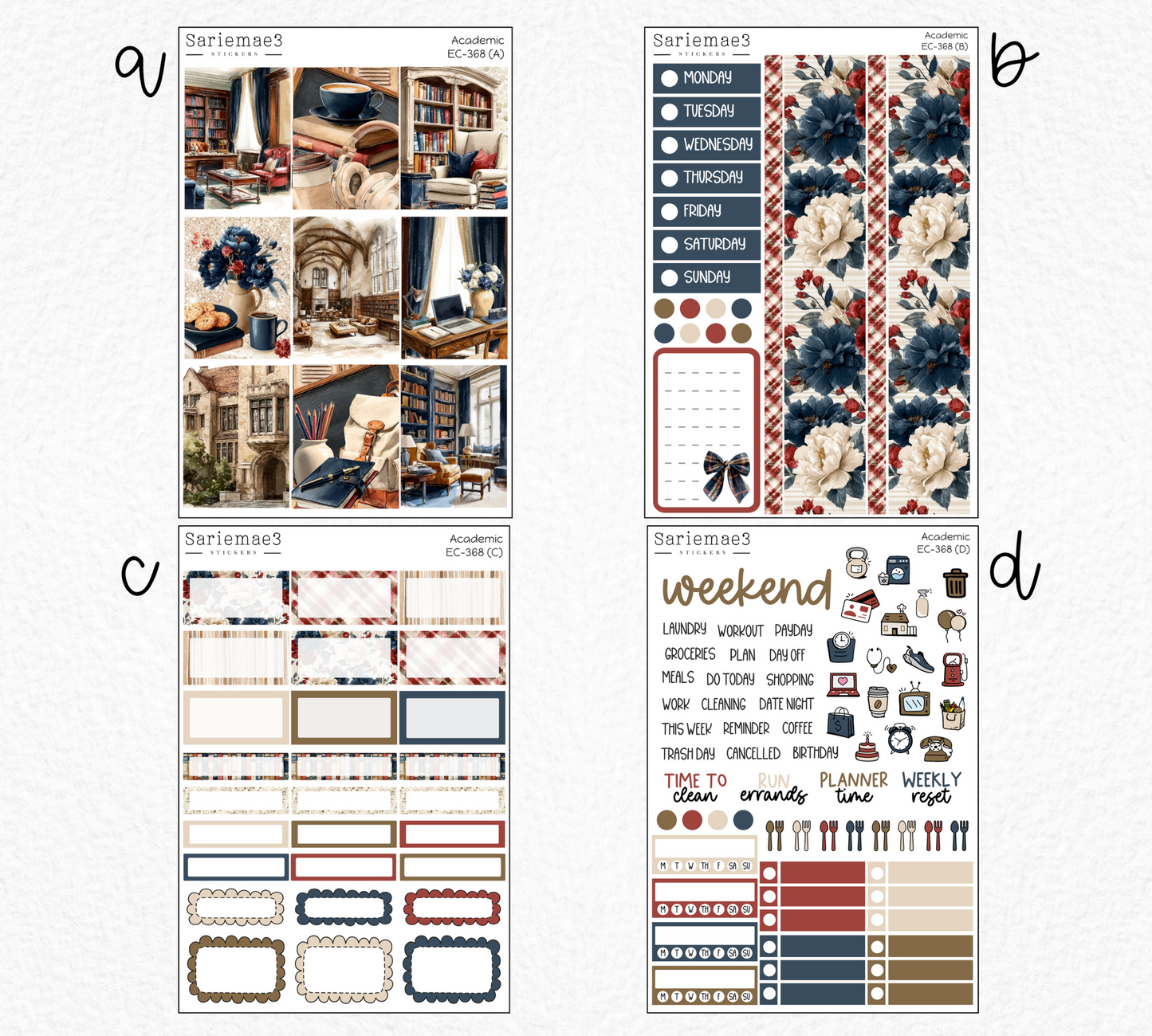 Vertical Weekly Kit, Academic, V-368