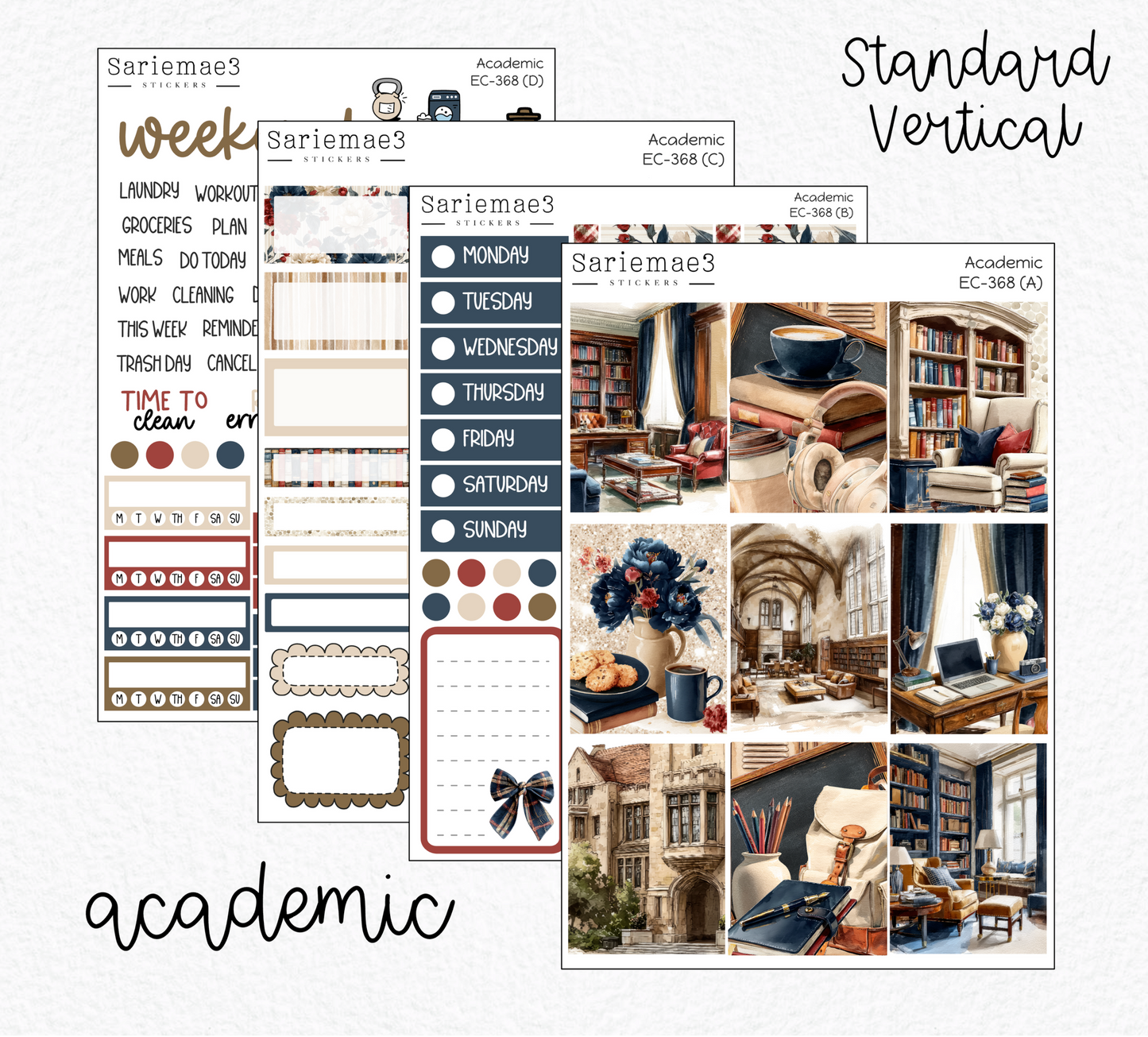 Vertical Weekly Kit, Academic, V-368