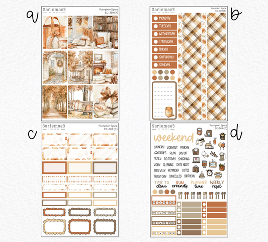 Vertical Weekly Kit, Pumpkin Spice, V-369