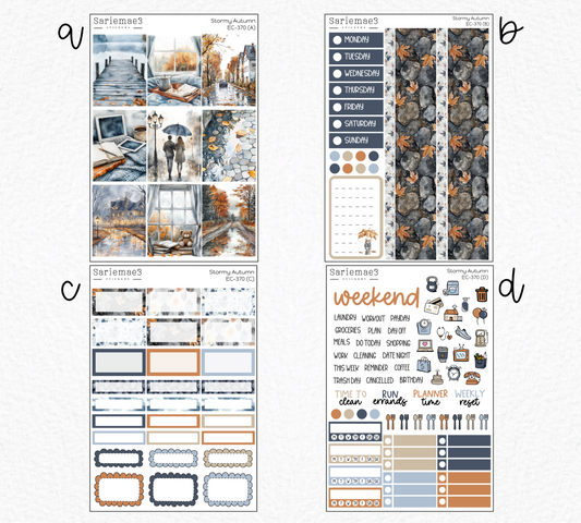 Vertical Weekly Kit, Stormy Autumn, V-370