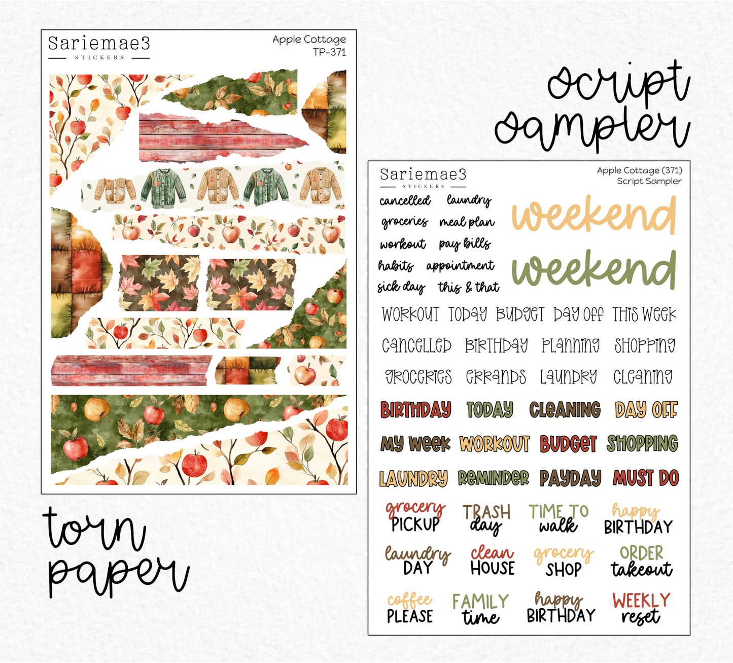 Weekly Kit Add Ons, Apple Cottage, Kit 371