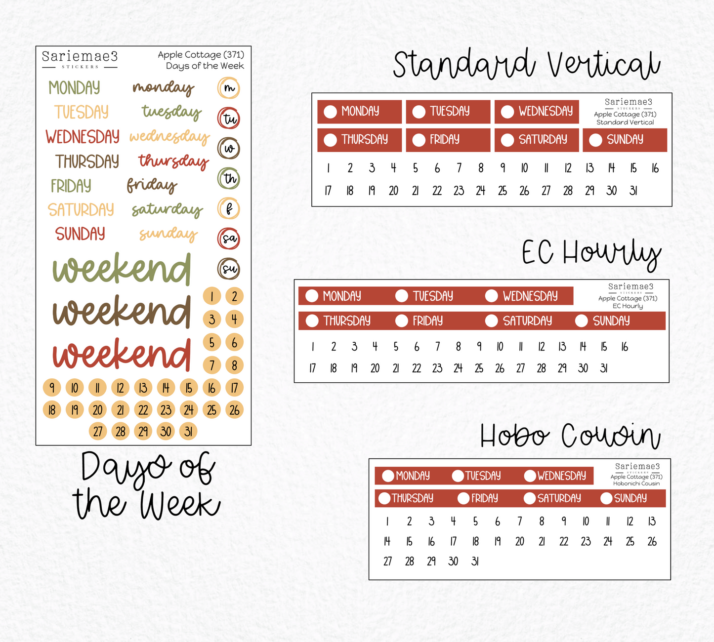 Weekly Kit Add Ons, Apple Cottage, Kit 371