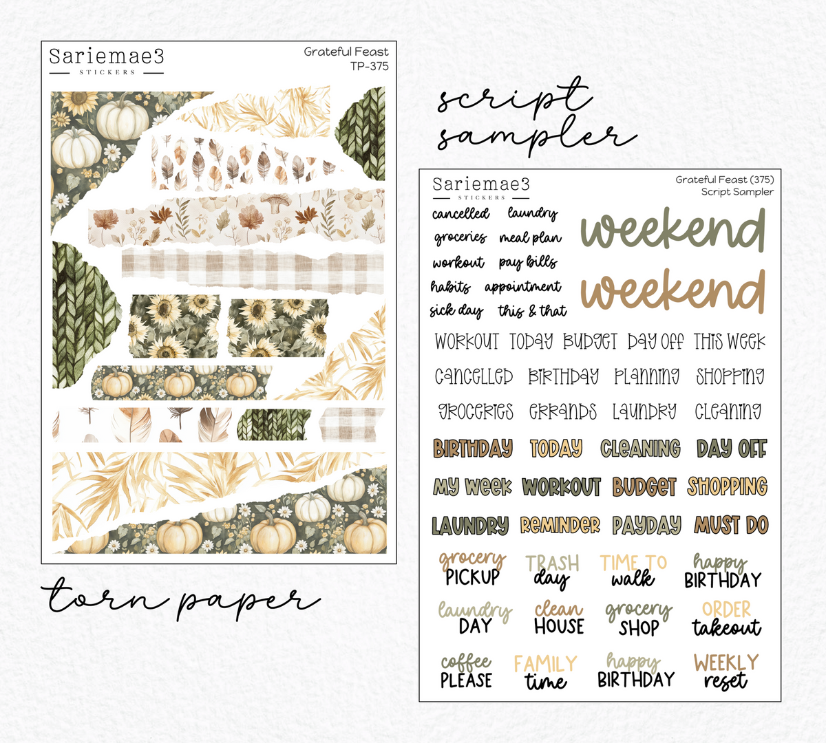 Weekly Kit Add Ons, Grateful Feast, Kit 375