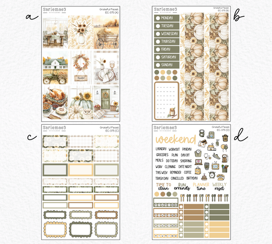Vertical Weekly Kit, Grateful Feast, V-375