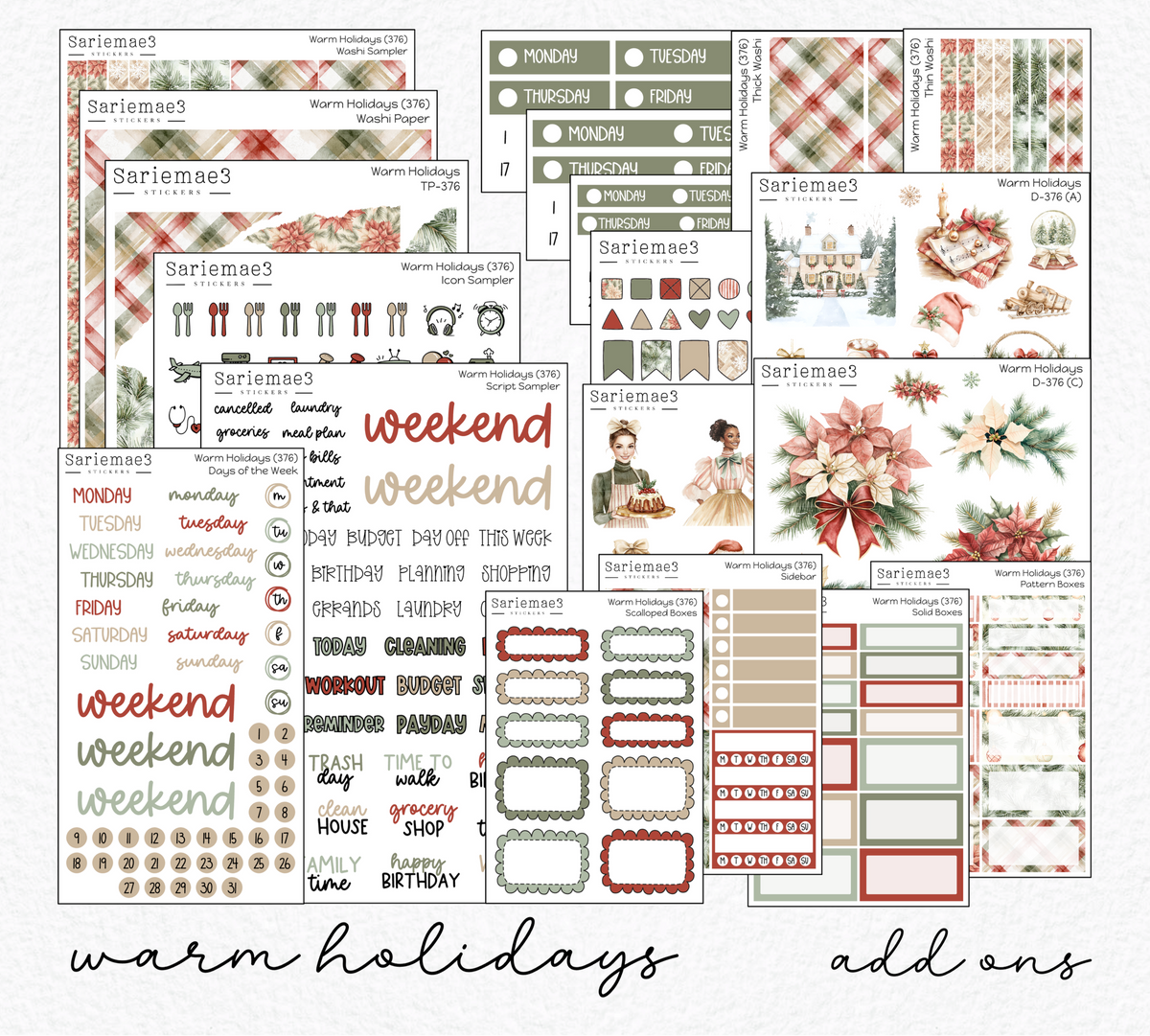 Weekly Kit Add Ons, Warm Holidays, Kit 376