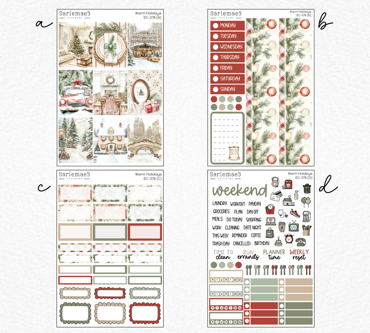 Vertical Weekly Kit, Warm Holidays, V-376