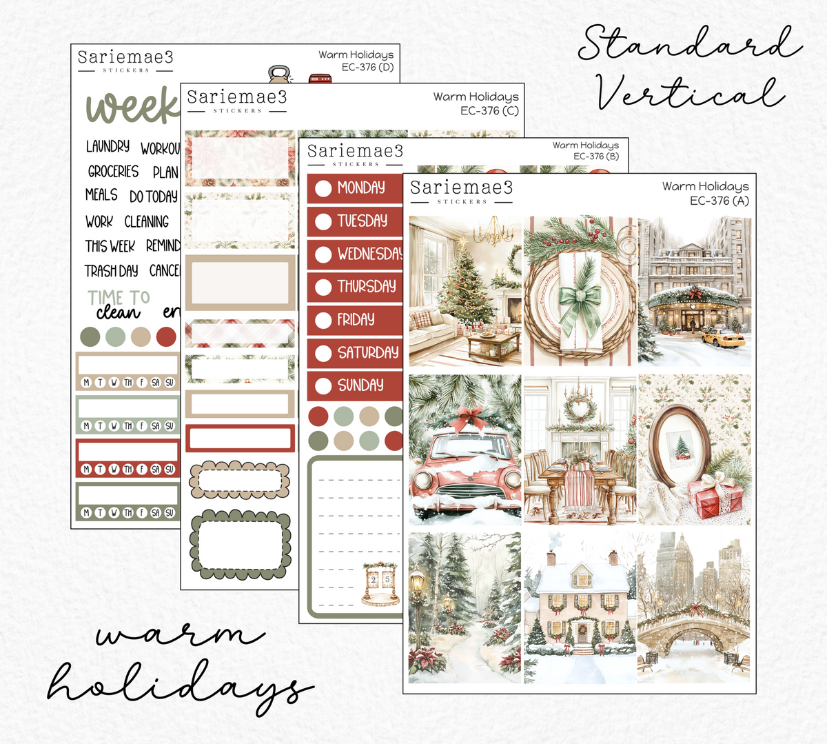 Vertical Weekly Kit, Warm Holidays, V-376