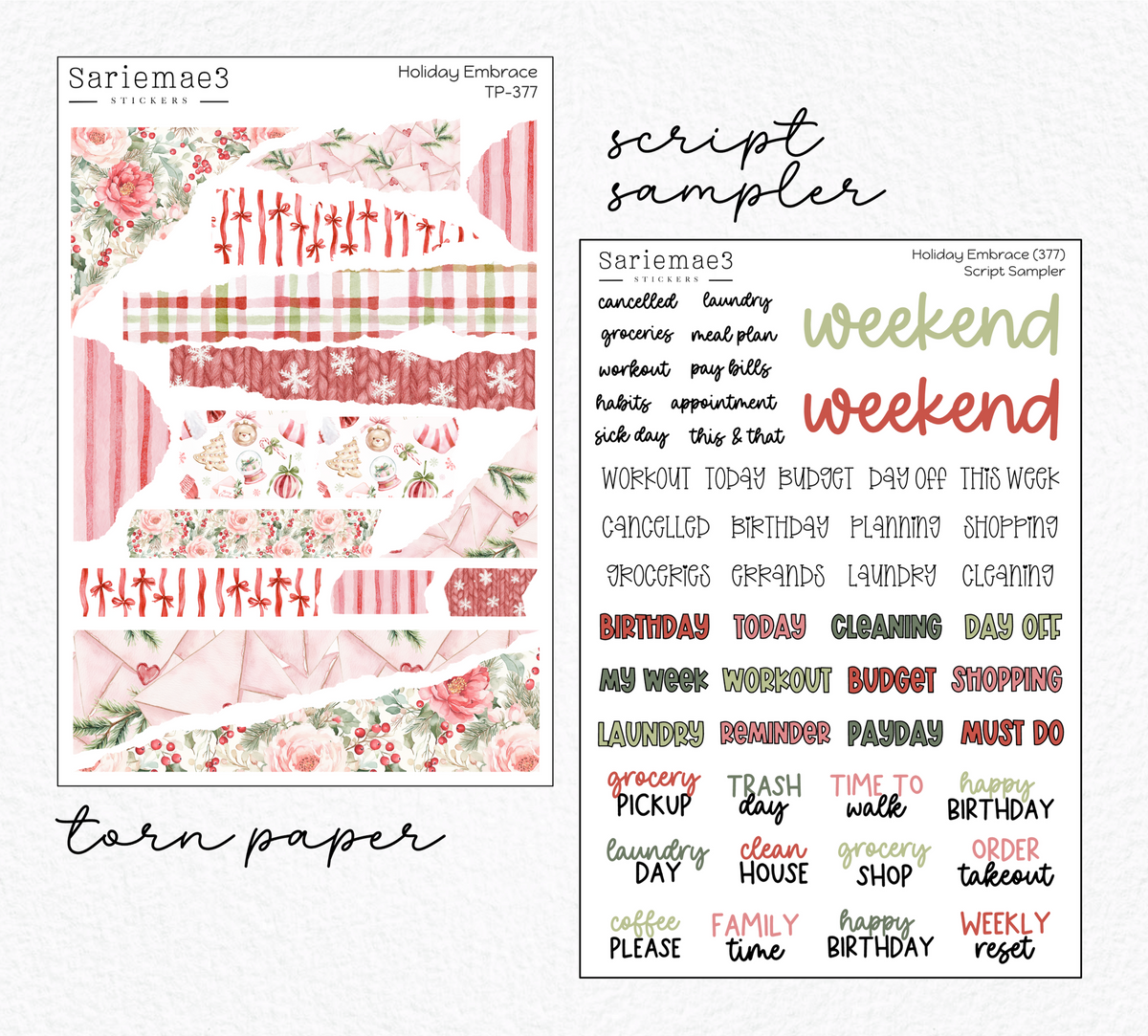 Weekly Kit Add Ons, Holiday Embrace, Kit 377