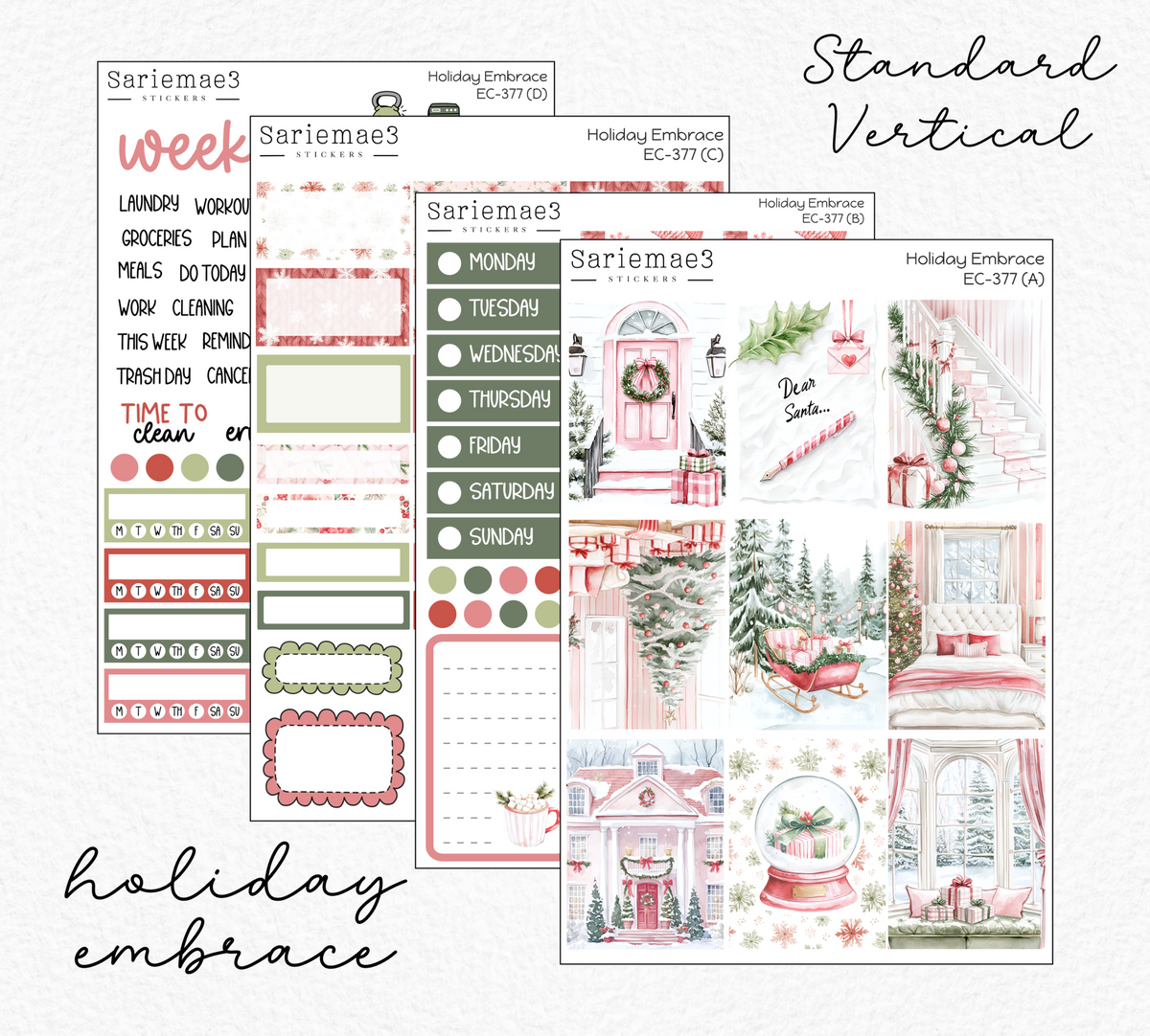 Vertical Weekly Kit, Holiday Embrace, V-377