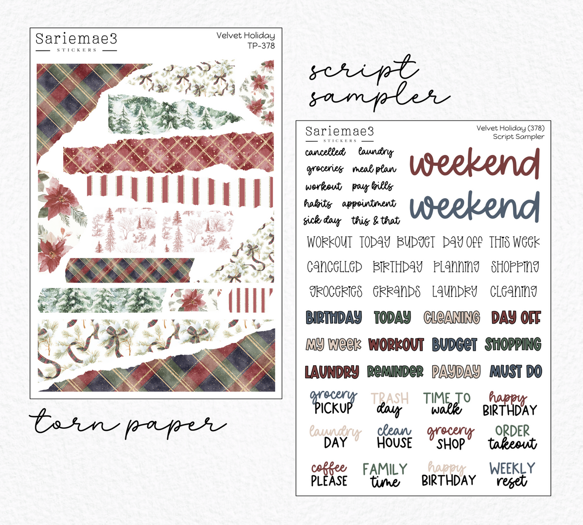 Weekly Kit Add Ons, Velvet Holiday, Kit 378