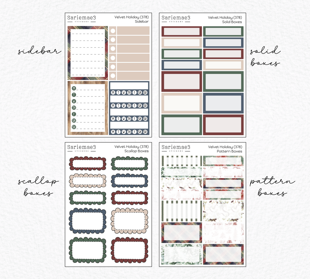 Weekly Kit Add Ons, Velvet Holiday, Kit 378
