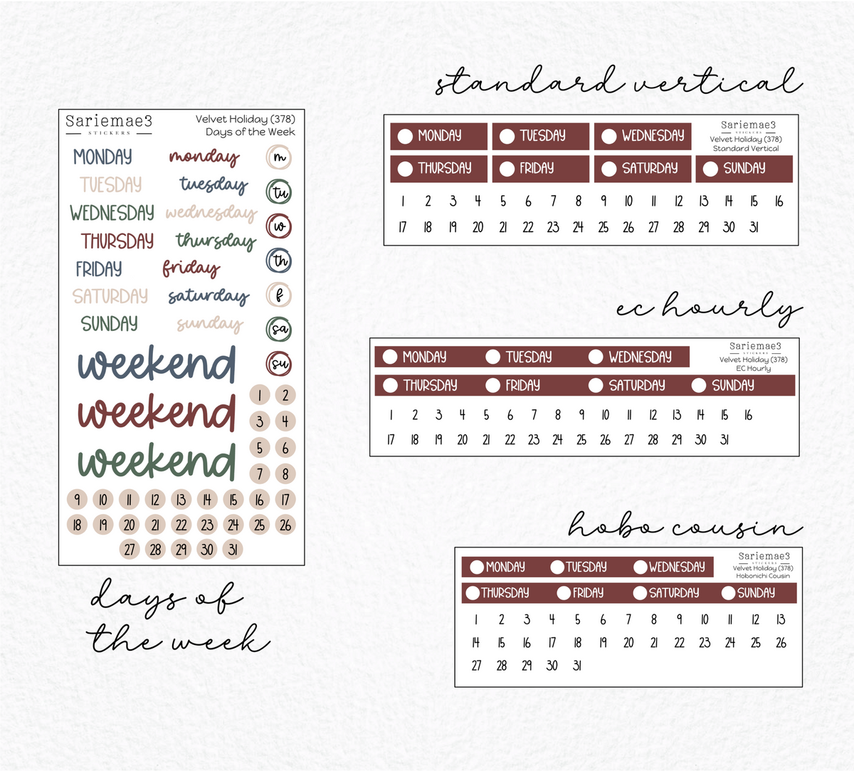 Weekly Kit Add Ons, Velvet Holiday, Kit 378