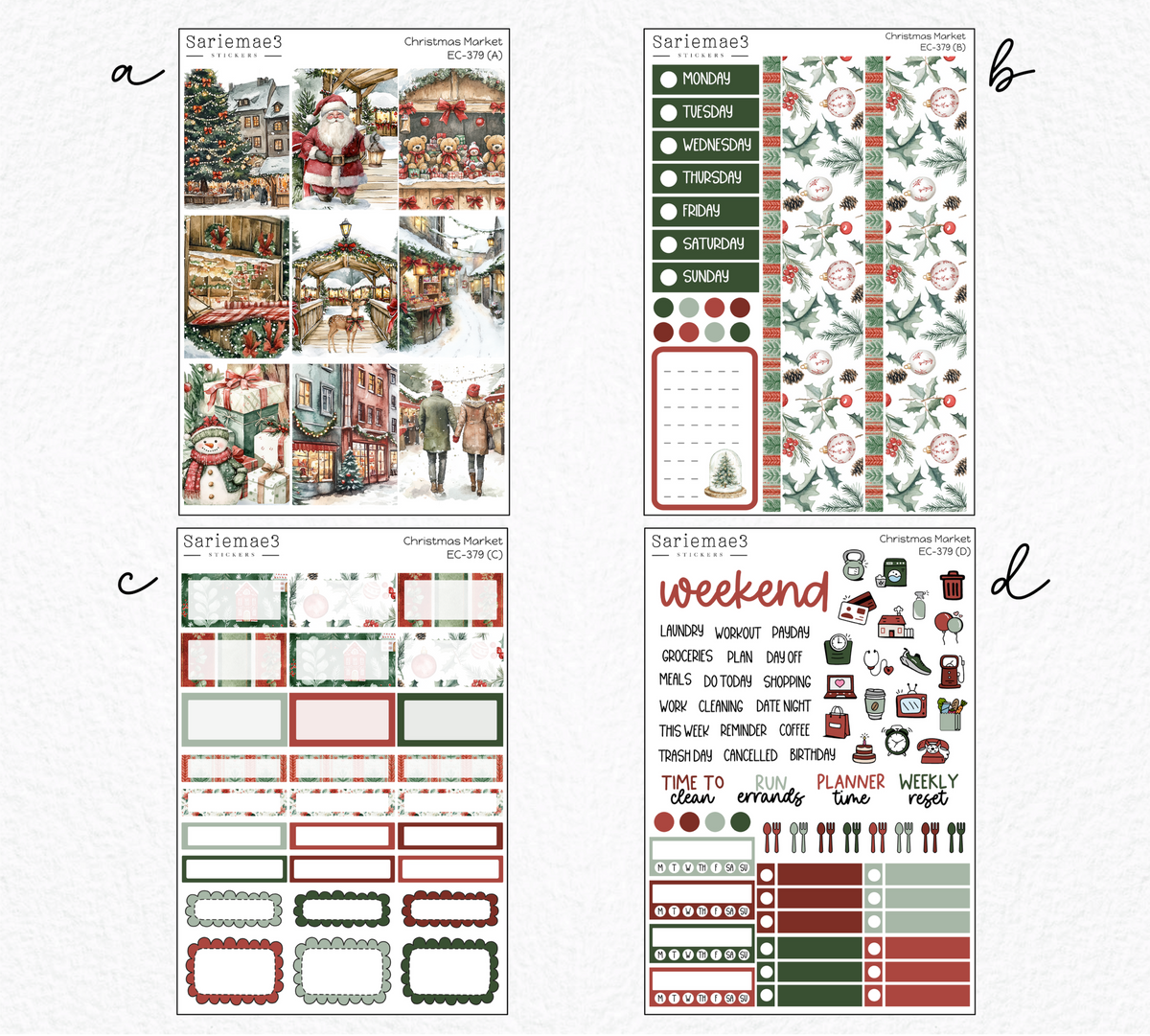 Vertical Weekly Kit, Christmas Market, V-379