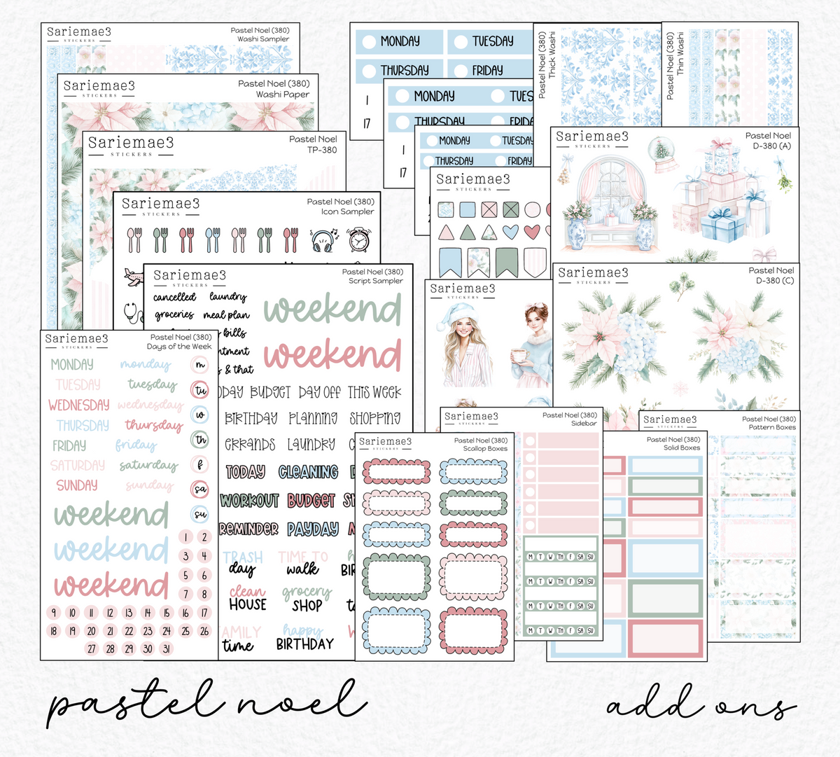 Weekly Kit Add Ons, Pastel Noel, Kit 380
