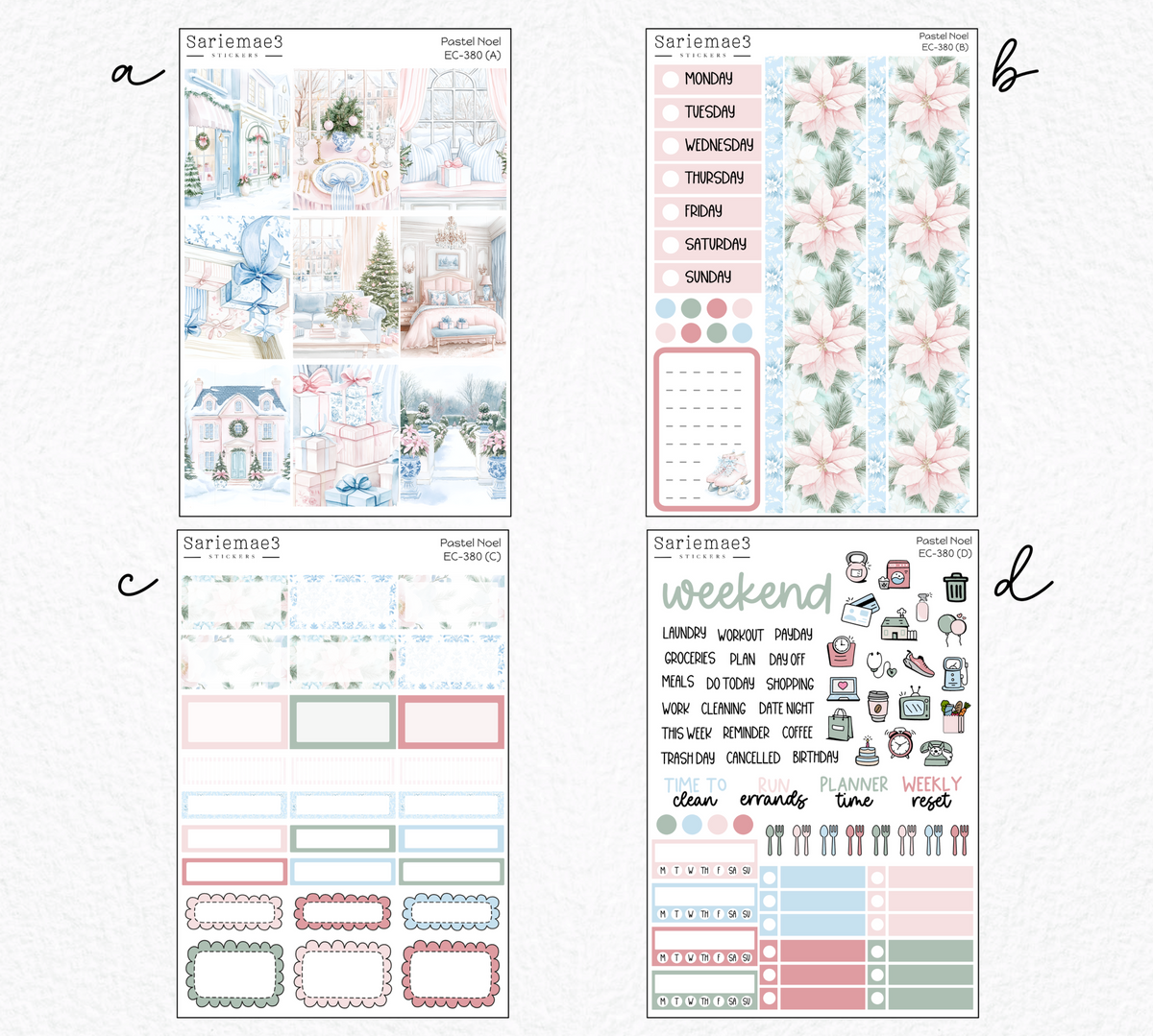 Vertical Weekly Kit, Pastel Noel, V-380