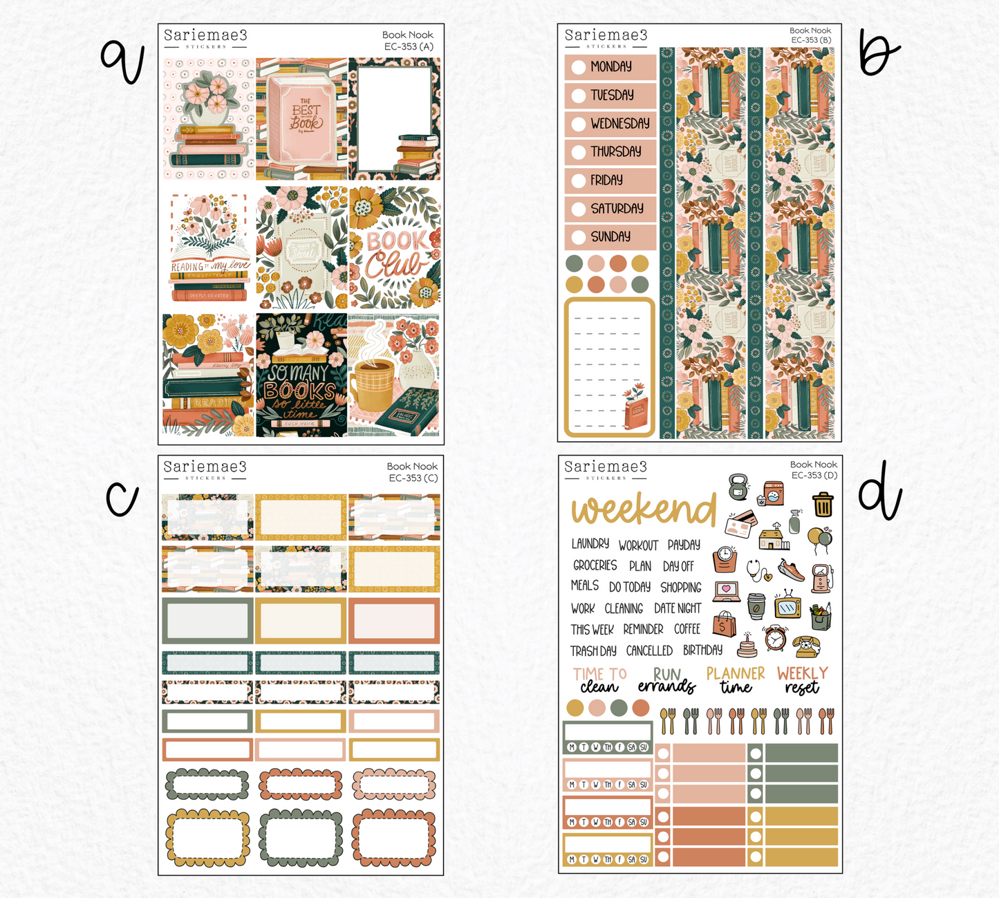 Vertical Weekly Kit, Book Nook, V-353