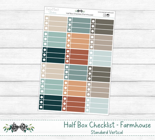 Half Box Checklists (Farmhouse)